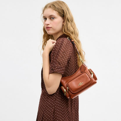 Coach Laurel Shoulder Bag 22 With Pockets Gold/Cinnamon