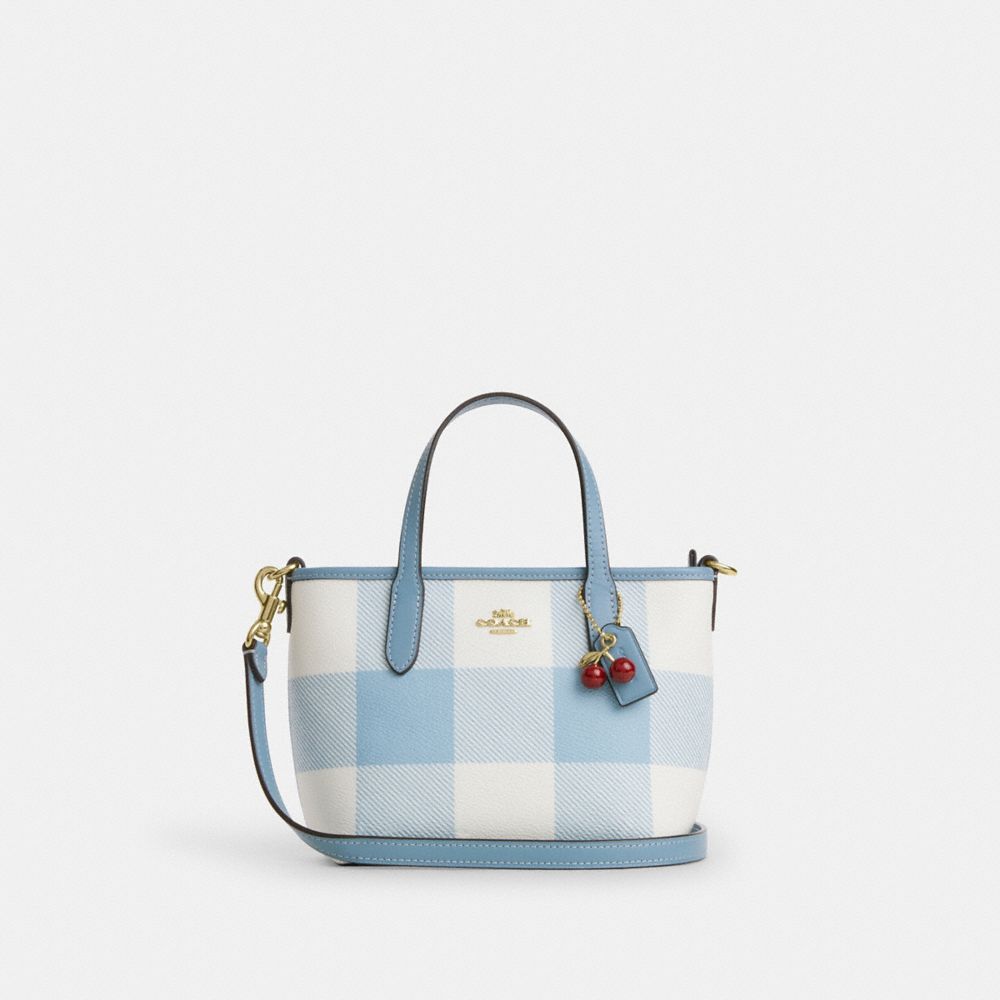 Coach City Mini Tote Bag With Gingham India | Kicks Machine