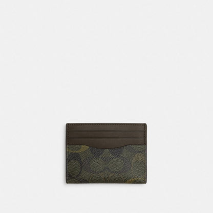 Coach Slim ID Card Case In Signature Camo Print Green