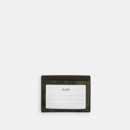 Coach Slim ID Card Case In Signature Camo Print Green