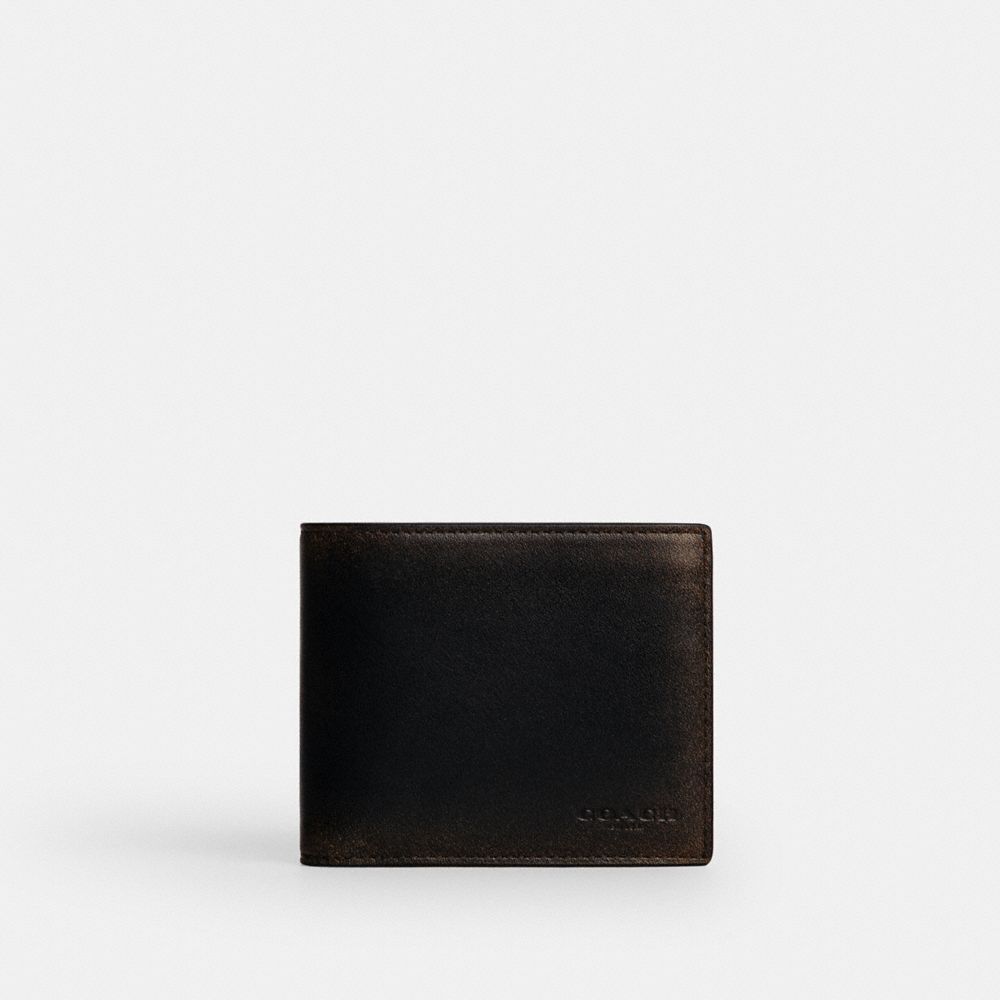 Coach 3-In-1 Wallet In Loved Leather Black Brown