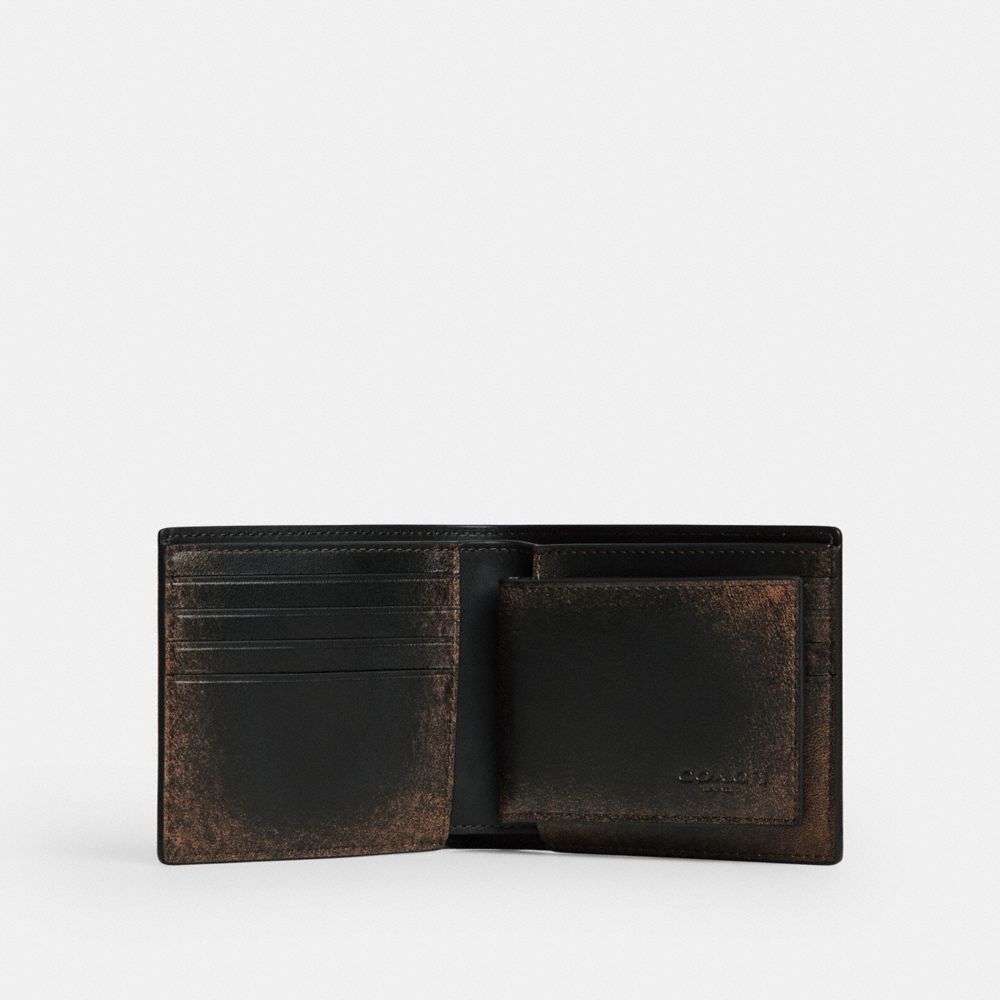 Coach 3-In-1 Wallet In Loved Leather Black Brown
