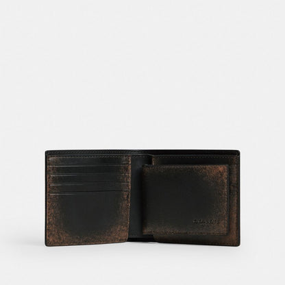 Coach 3-In-1 Wallet In Loved Leather Black Brown
