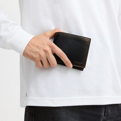 Coach 3-In-1 Wallet In Loved Leather Black Brown