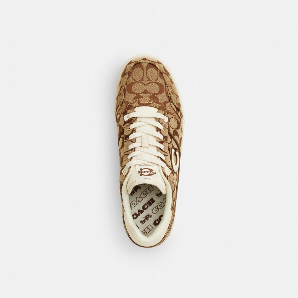 Men's Coach Soho Sneaker In Signature Sateen Jacquard Chalk Multi