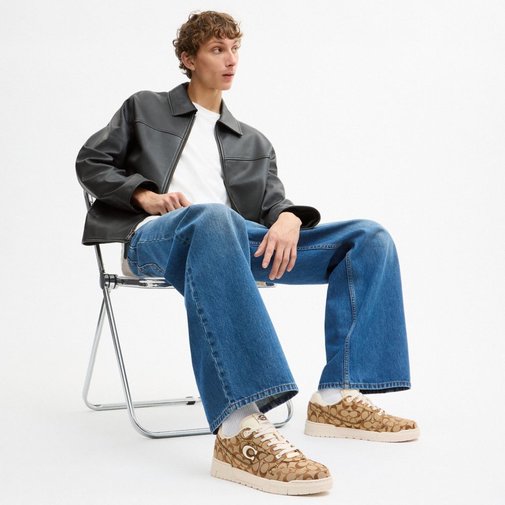 Men's Coach Soho Sneaker In Signature Sateen Jacquard Chalk Multi