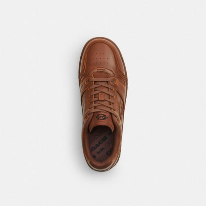 Men's Coach Soho Sneaker In Loved Leather Light Brown Nickel