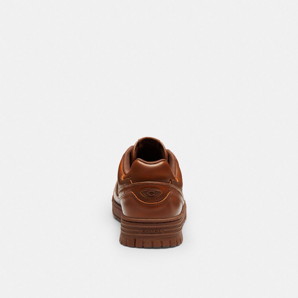 Men's Coach Soho Sneaker In Loved Leather Light Brown Nickel
