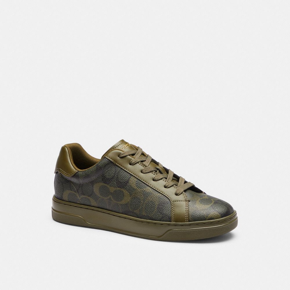 Men's Coach High Line Sneaker In Signature Camo Print Camo Olive