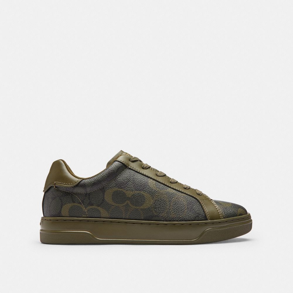Men's Coach High Line Sneaker In Signature Camo Print Camo Olive