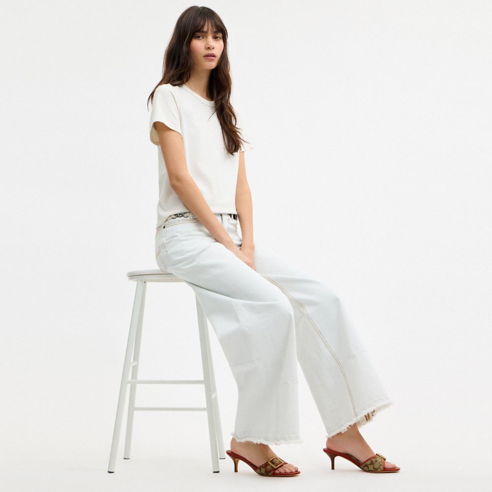 Women's Coach Margot Sandal In Signature Sateen Jacquard Khaki Poppy