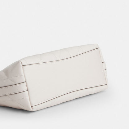 Coach Caitlin Shoulder Bag With Quilting And Charm Gold Chalk