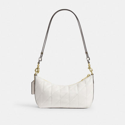 Coach Caitlin Shoulder Bag With Quilting And Charm Gold Chalk