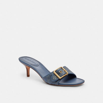 Women's Coach Margot Sandal In Crystal Signature Denim Denim
