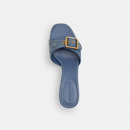 Women's Coach Margot Sandal In Crystal Signature Denim Denim