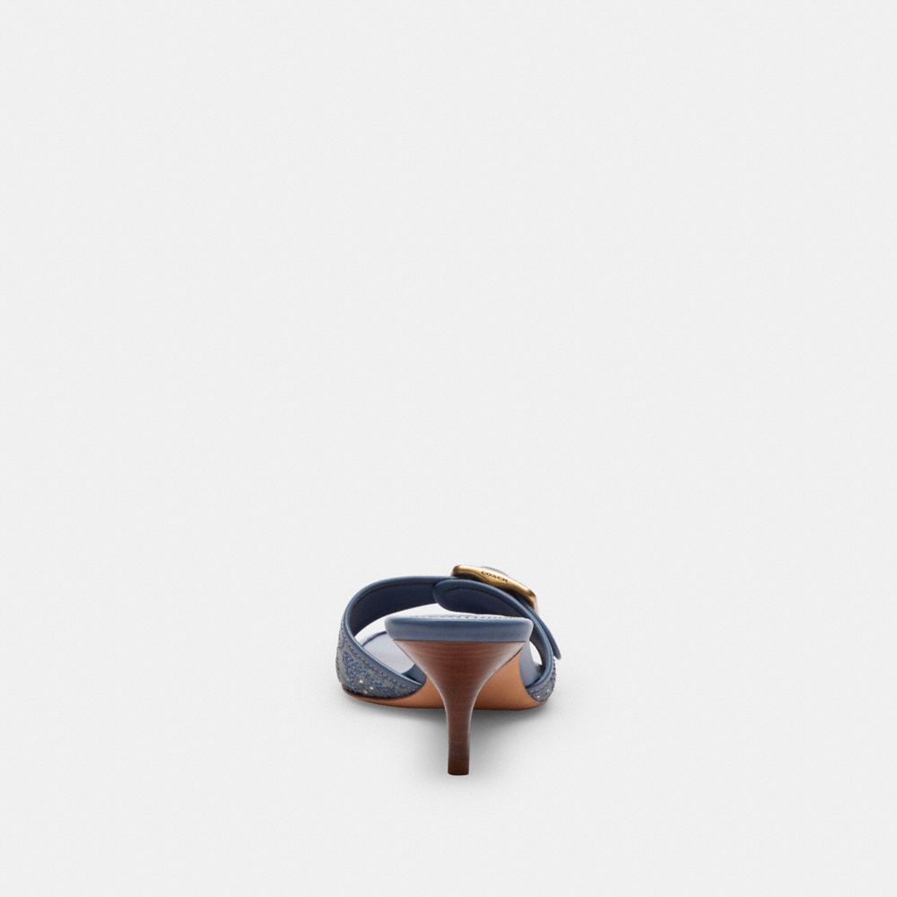 Women's Coach Margot Sandal In Crystal Signature Denim Denim