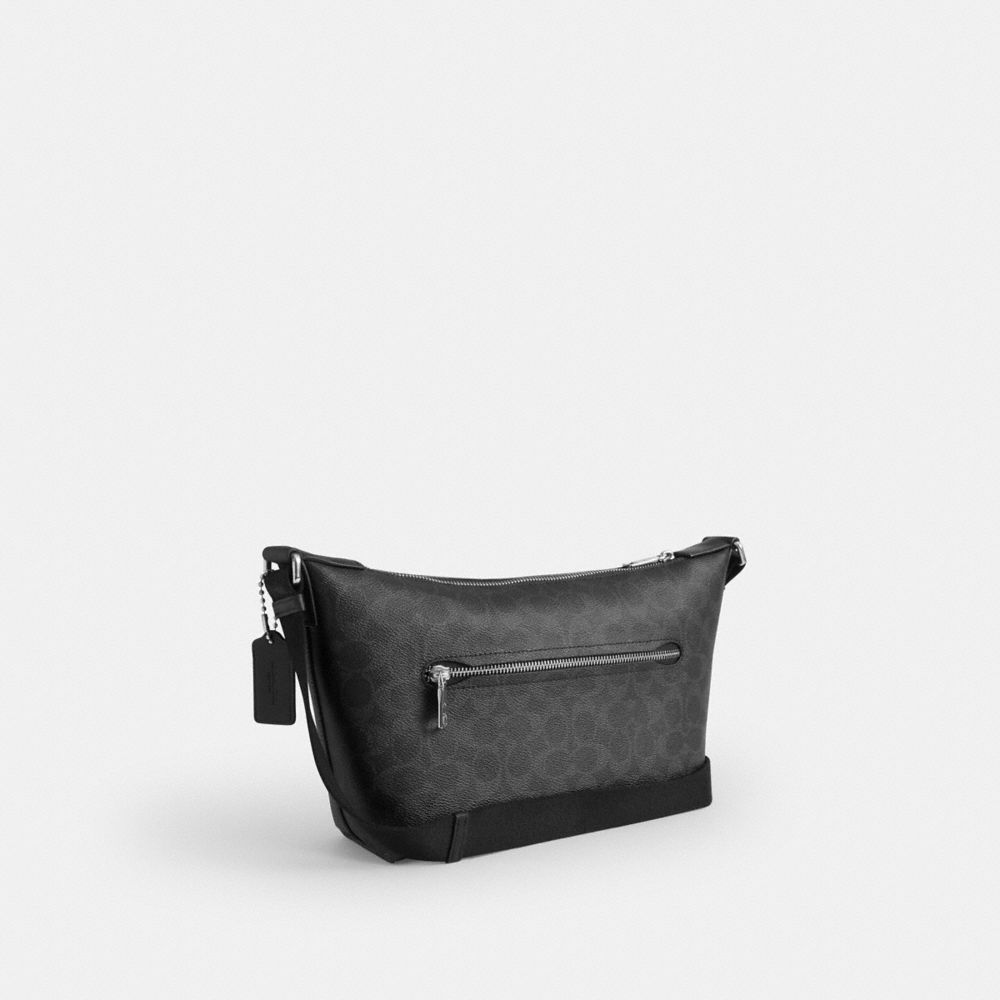 Coach Small Finn Crossbody Bag With Pouch In Signature Canvas Silver/Black Signature