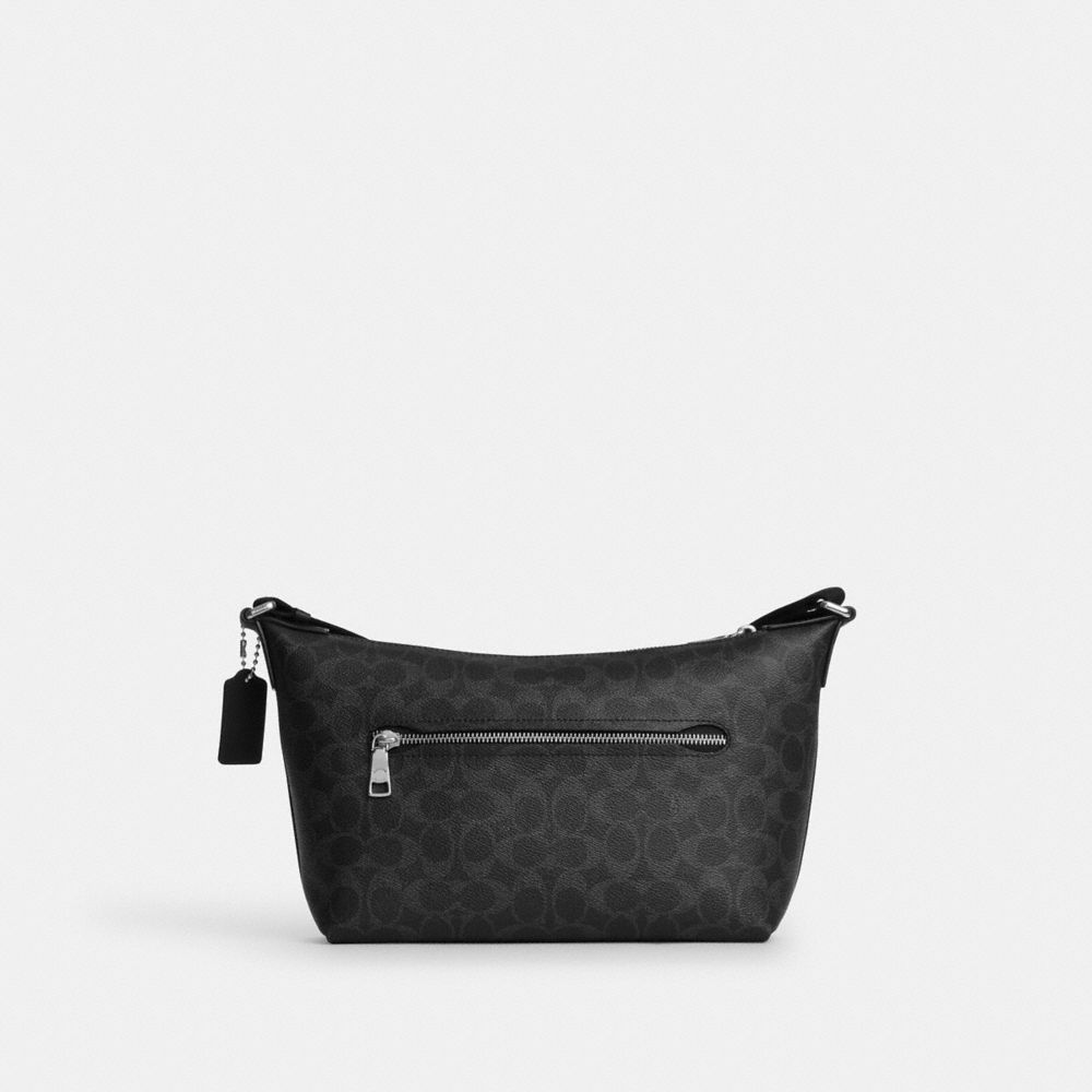 Coach Small Finn Crossbody Bag With Pouch In Signature Canvas Silver/Black Signature