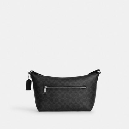 Coach Small Finn Crossbody Bag With Pouch In Signature Canvas Silver/Black Signature