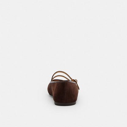 Women's Coach Double Buckle Mary Jane Chocolate Brown