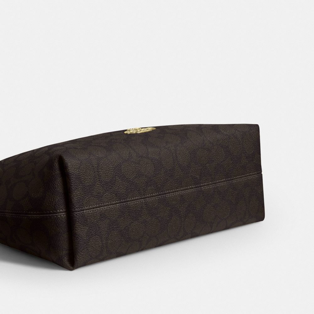 Coach Laurel Shoulder Bag In Signature Canvas Gold/Walnut/Black