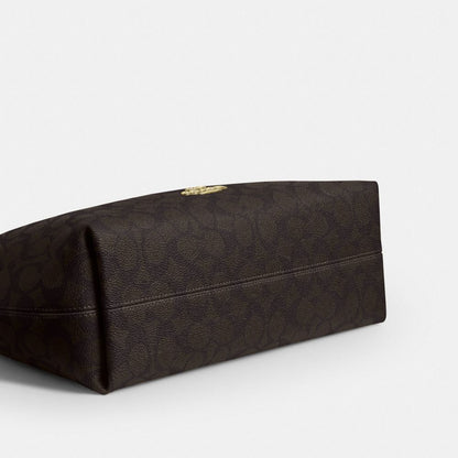 Coach Laurel Shoulder Bag In Signature Canvas Gold/Walnut/Black