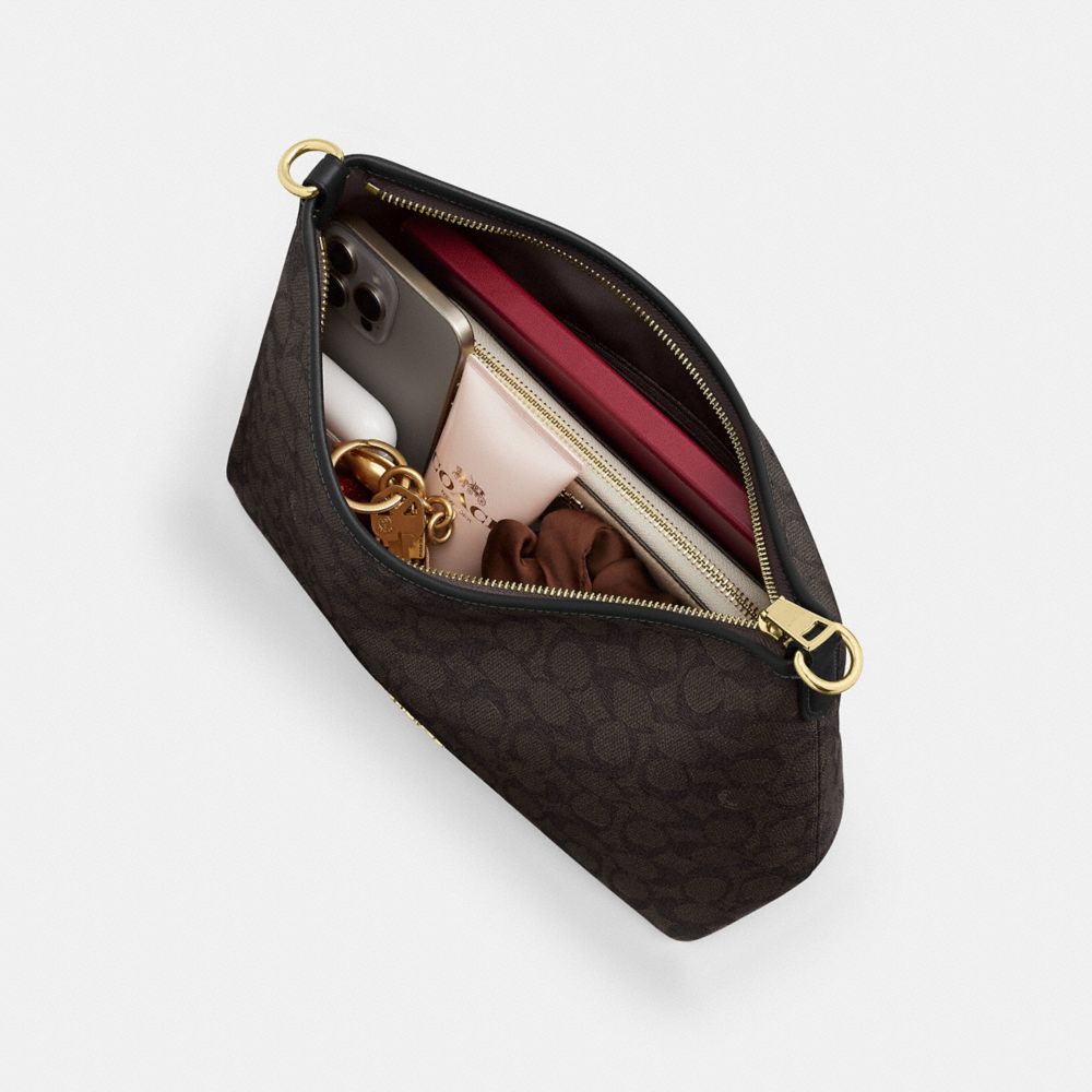 Coach Laurel Shoulder Bag In Signature Canvas Gold/Walnut/Black