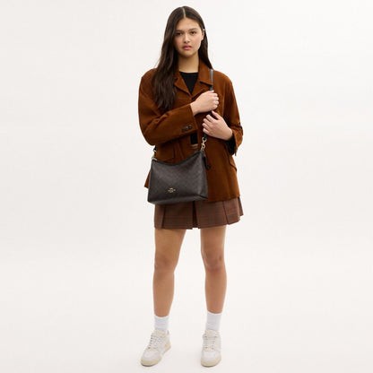 Coach Laurel Shoulder Bag In Signature Canvas Gold/Walnut/Black