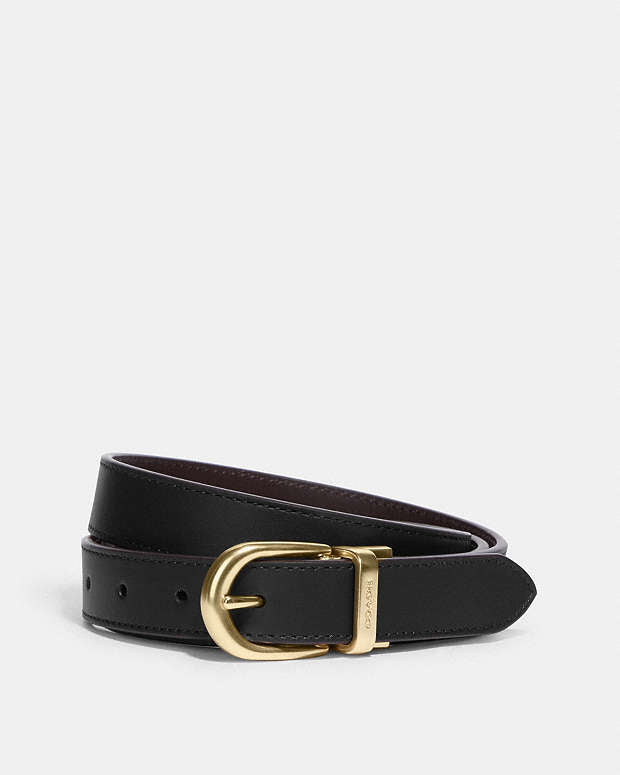 Classic Buckle Cut To Size Reversible Belt, 25 Mm Smooth Leather-Gold-Black Oxblood Smooth Leather-Gold-Black Oxblood