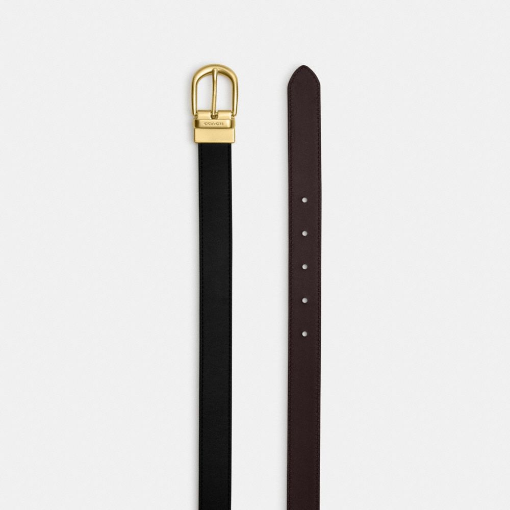 Classic Buckle Cut To Size Reversible Belt, 25 Mm Smooth Leather-Gold-Black Oxblood Smooth Leather-Gold-Black Oxblood