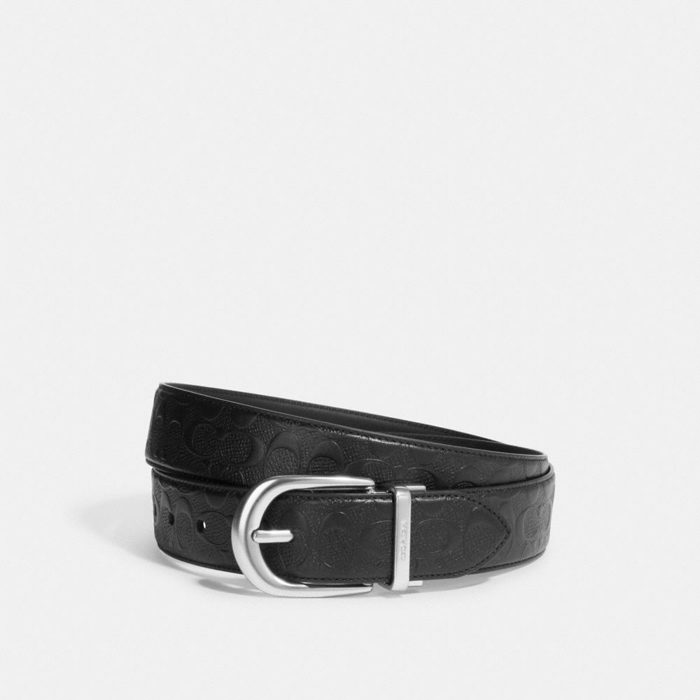 Classic Buckle Cut To Size Reversible Belt, 38 Mm Signature Canvas-Silver-Black Signature Canvas-Silver-Black