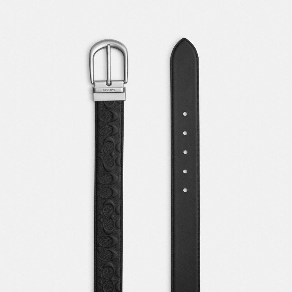 Classic Buckle Cut To Size Reversible Belt, 38 Mm Signature Canvas-Silver-Black Signature Canvas-Silver-Black