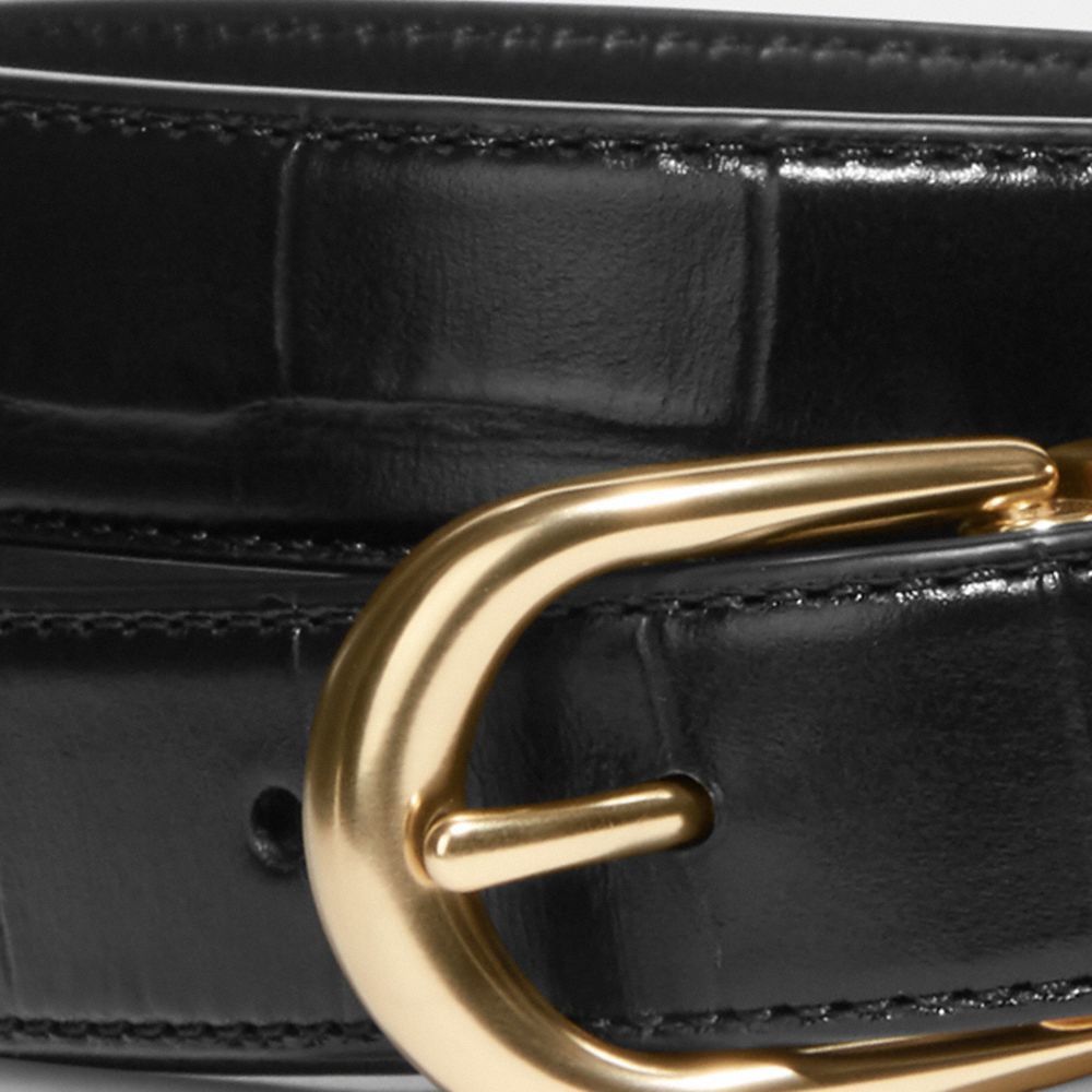 Coach Classic Buckle Cut To Size Reversible Belt, 25 Mm Gold Black