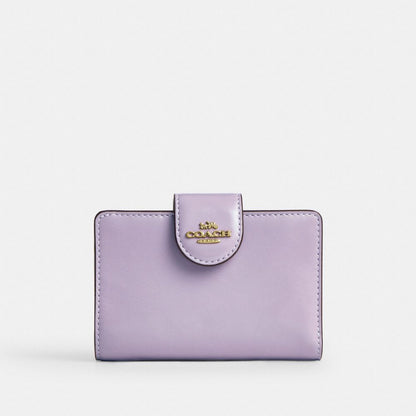 Coach Medium Corner Zip Wallet Gold/Lilac