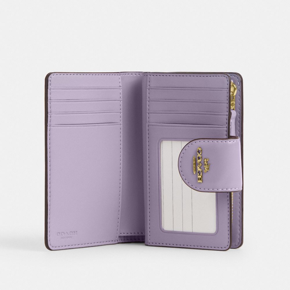 Coach Medium Corner Zip Wallet Gold/Lilac
