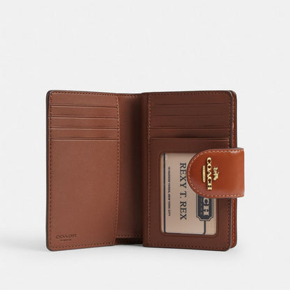 Coach Medium Corner Zip Wallet Gold/Cinnamon