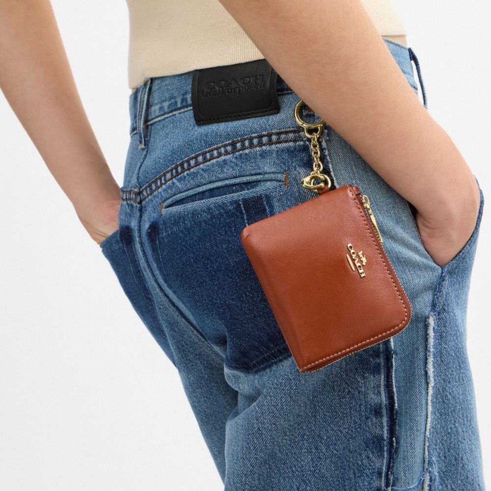 Coach Small Corner Zip Wallet Gold/Cinnamon