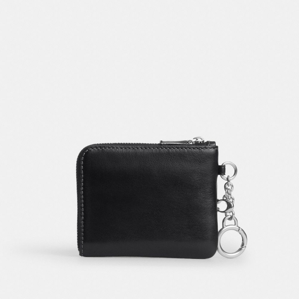 Coach Small Corner Zip Wallet Silver/Black