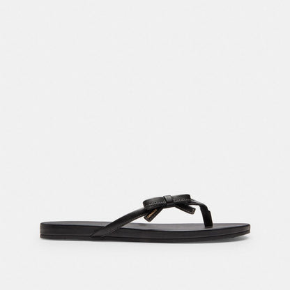 Women's Coach Bow Flip Flop Black