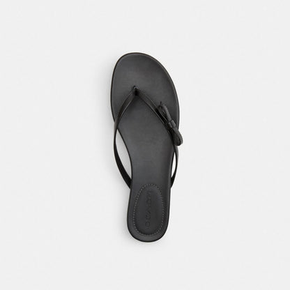 Women's Coach Bow Flip Flop Black