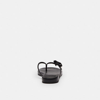 Women's Coach Bow Flip Flop Black
