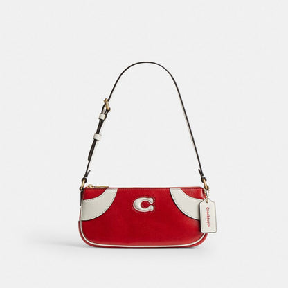 Coach Bowling Small Shoulder Bag Red White Stripe