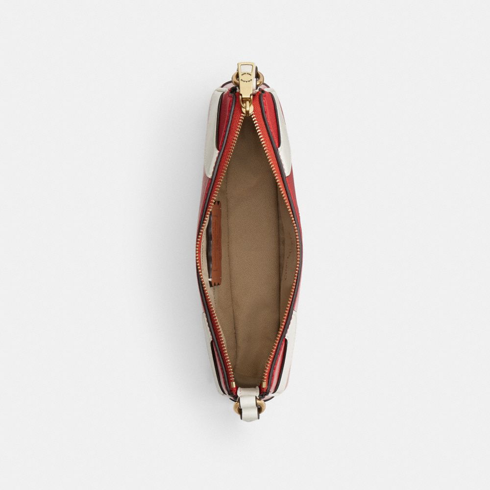 Coach Bowling Small Shoulder Bag Red White Stripe