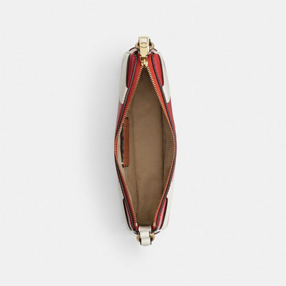 Coach Bowling Small Shoulder Bag Red White Stripe