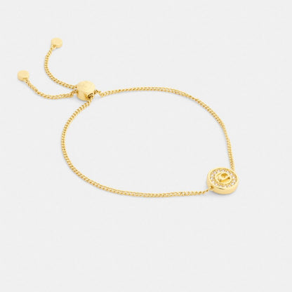 Coach Signature Pavé Coin Slider Bracelet Gold