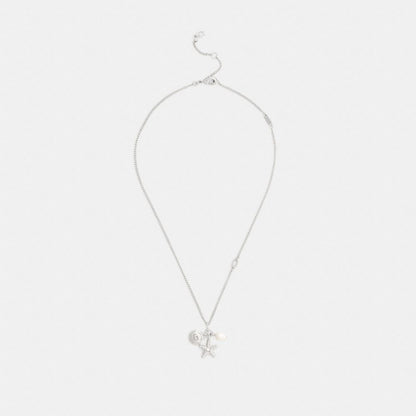 Coach Pearl And Seashell Pendant Necklace Silver Pearl