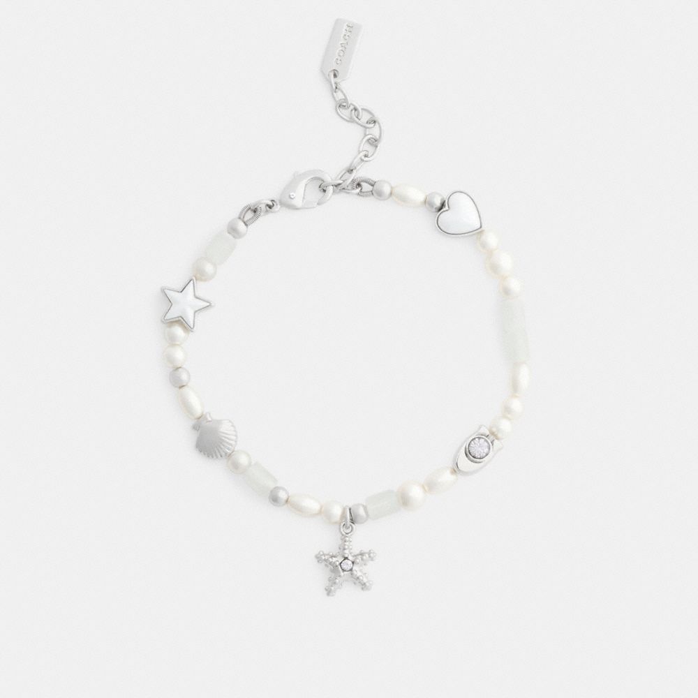 Coach Pearls And Seashell Bracelet Silver Pearl