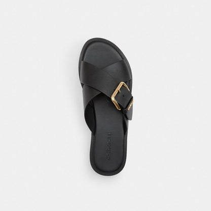 Women's Coach Crisscross Buckle Sandal Black