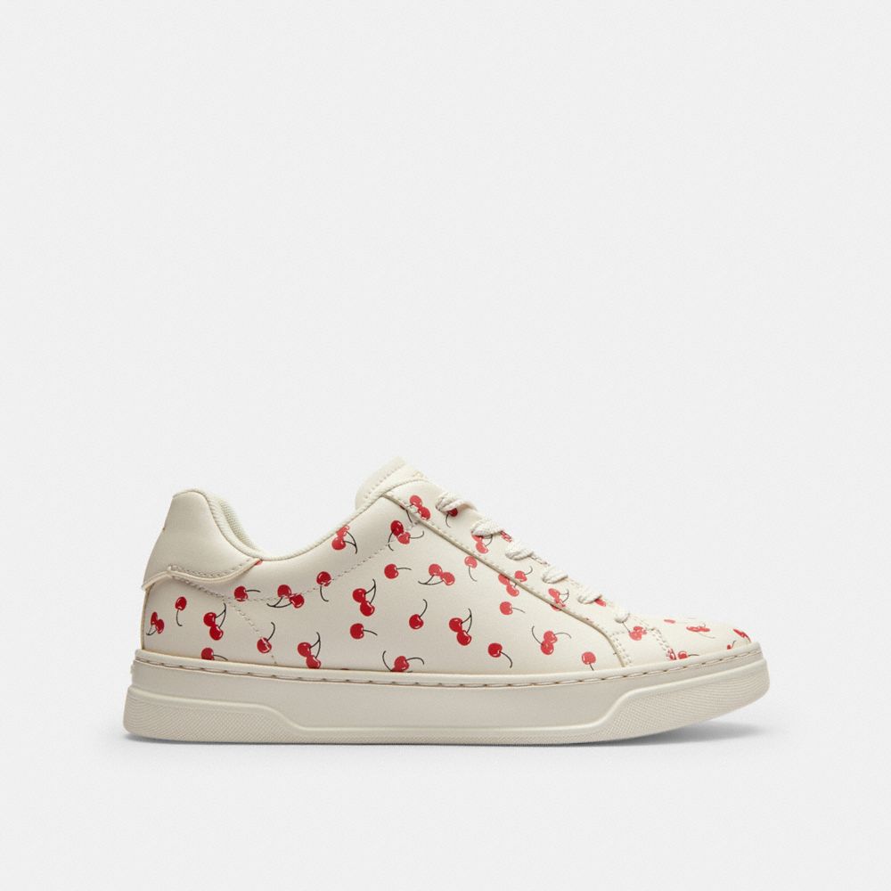 Women's Coach High Line Sneaker With Cherry Print Chalk Multi