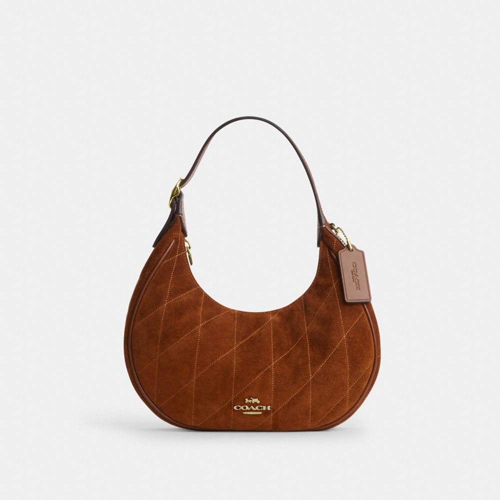 Coach Emily Shoulder Bag With Quilting Gold/Warm Brown